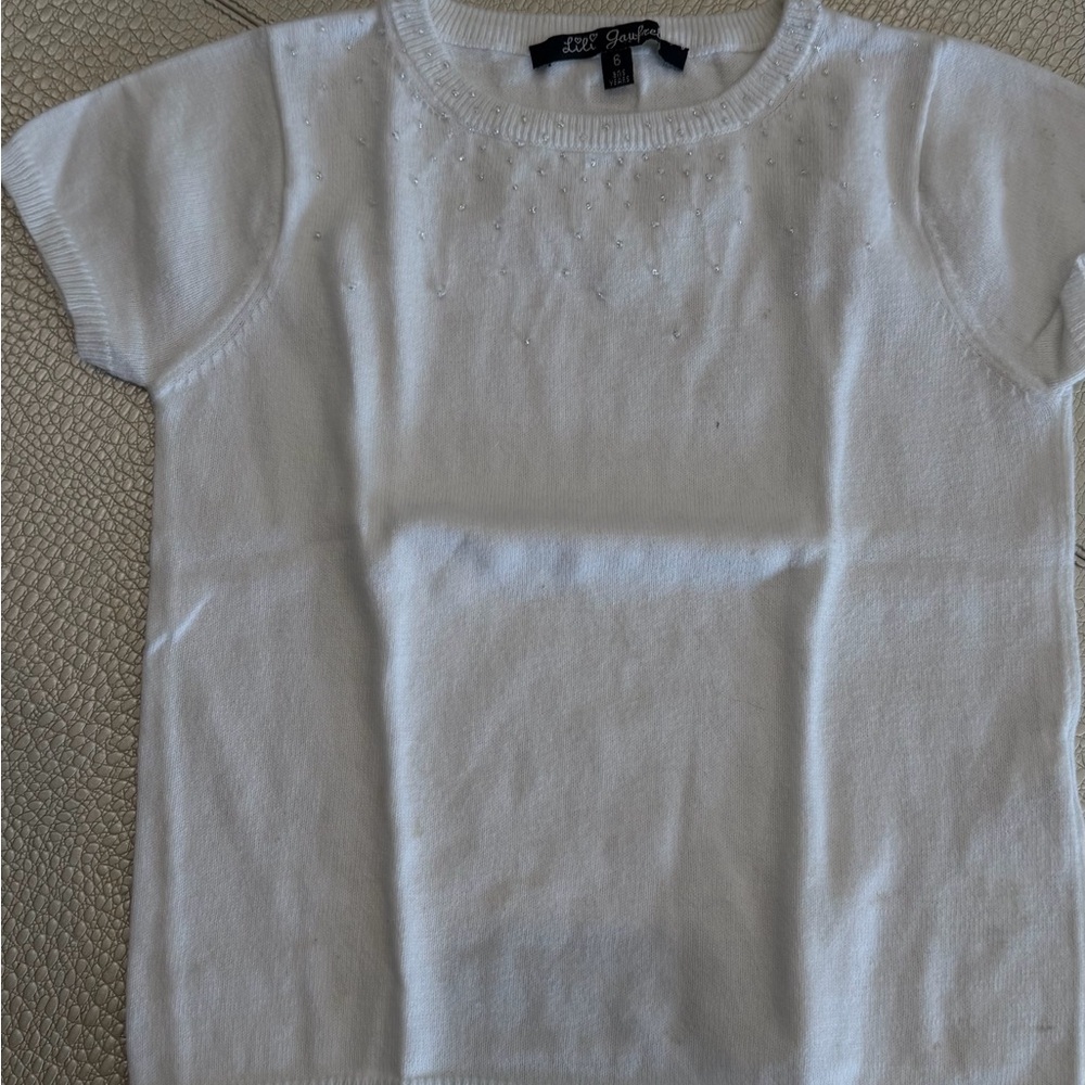 Lili Gaufrette White Short Sleeve Tee